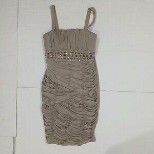 R&M Richards women's mocha champagne stretch dress size 6.